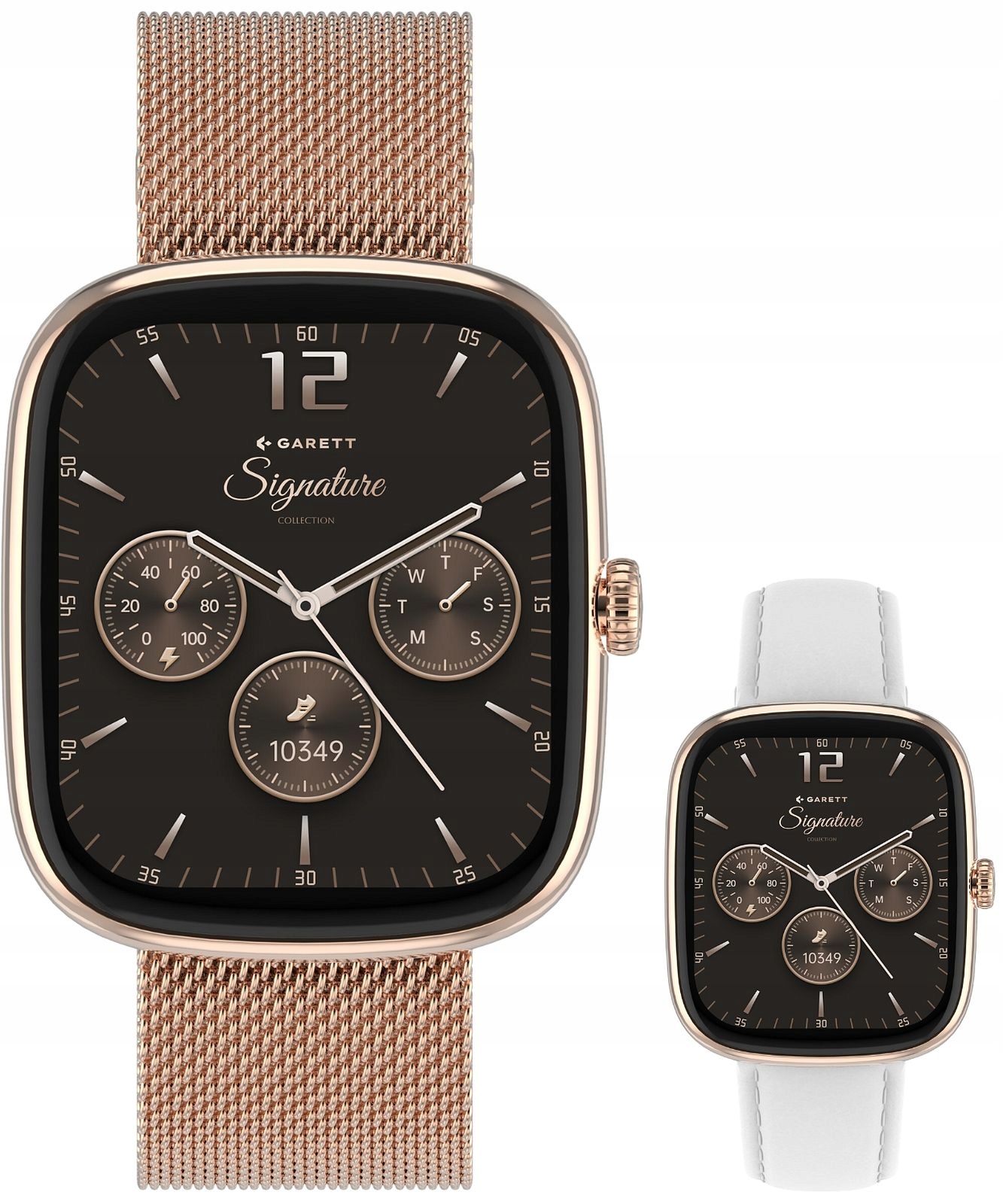 Chytré Hodinky Garett Signature Flow růžovo-zlaté síťované Set Garett -5904238485040