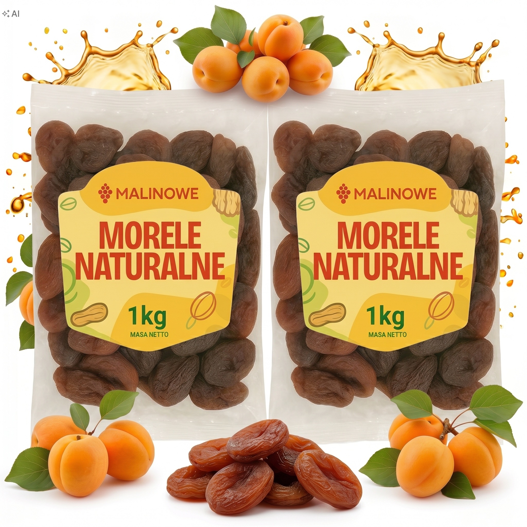 Zestaw Morele Suszone Naturalne 2x1kg Morela Suszona Ciemne Jakość Premium