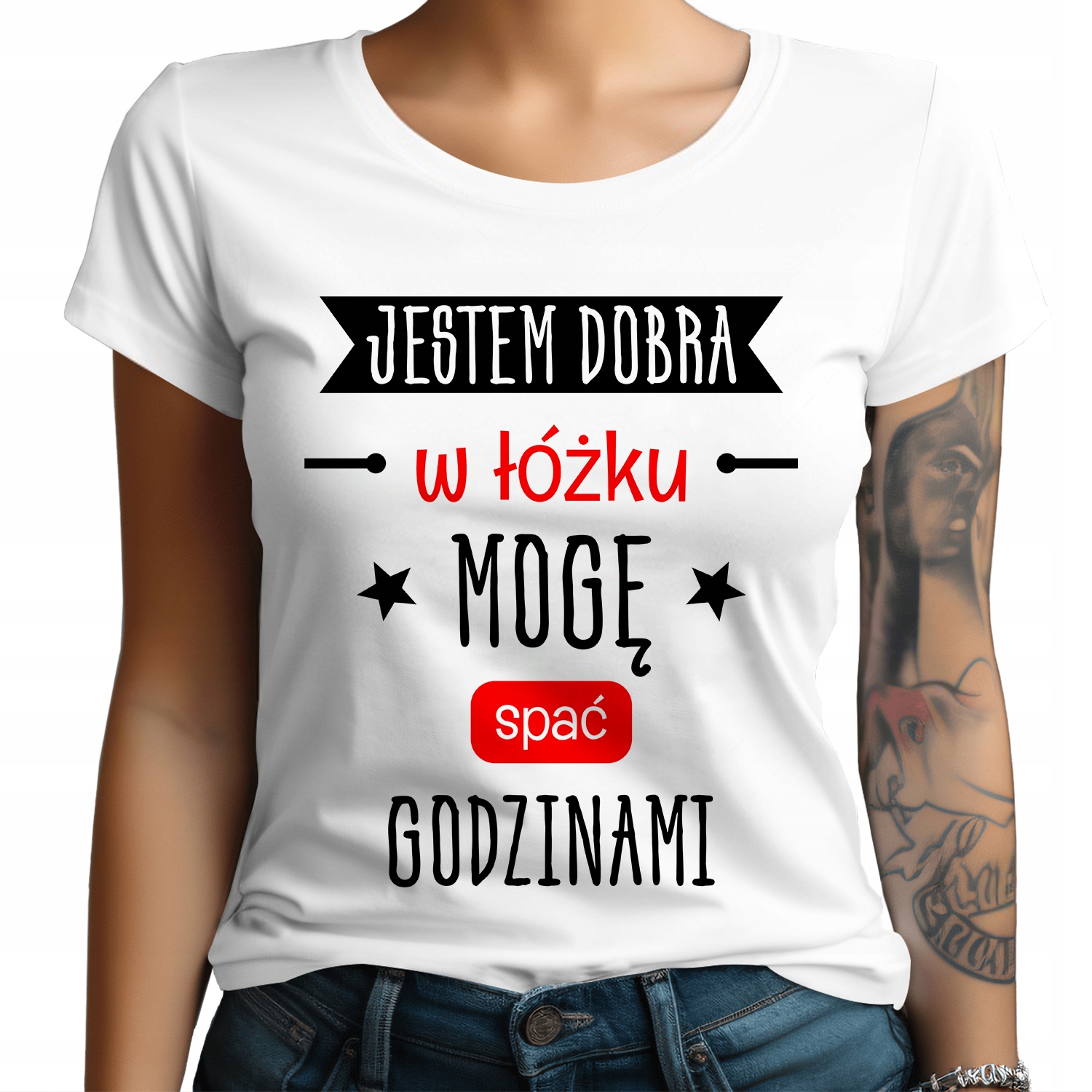 DAMSKIE ŚMIESZNE KOSZULKI Z NADRUKIEM - MAŁA M! L Marka inna