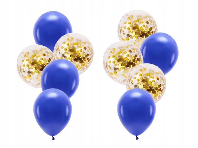 

Balony na urodziny granatowe i złote konfetti x10