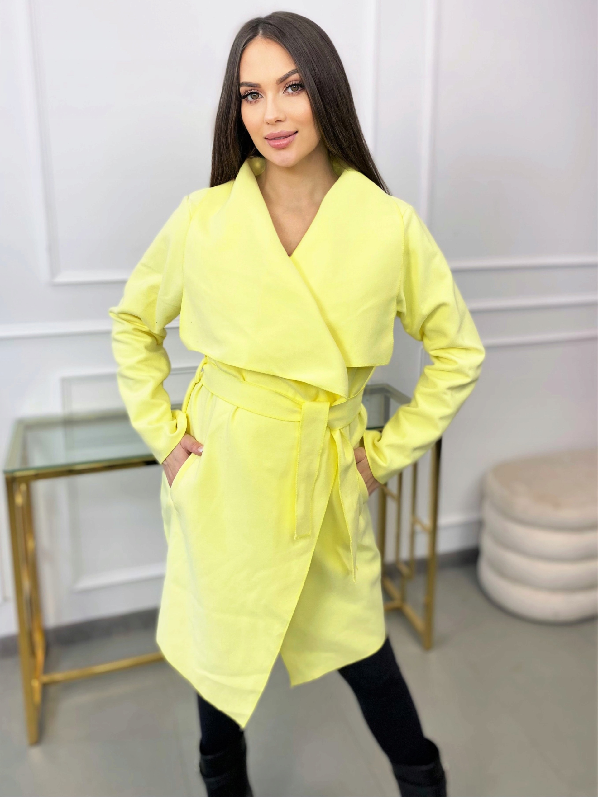 NOWOCZESNY PŁASZCZ FLAUSZ S M L XL FLAUSZOWY KOLOR Marka inna