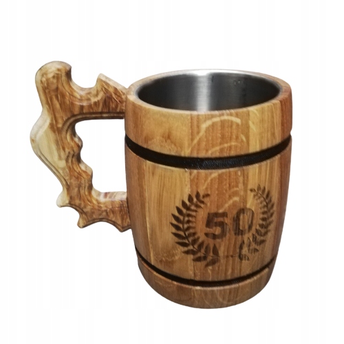 Pivní Sklenice Dřevěný Na Pivo gravírování k 50. narozeninám