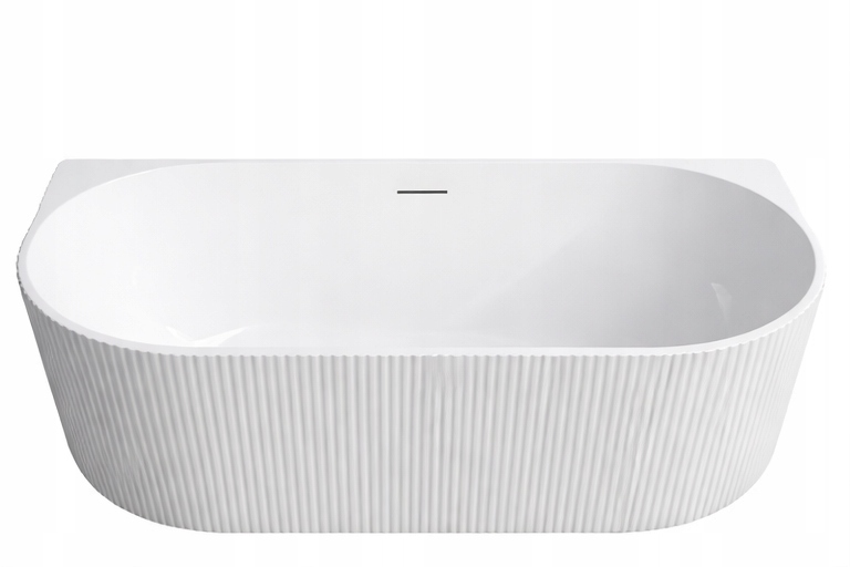 Akrylová nástěnná vana 170 cm ryhovaná Indes Ivone bílá