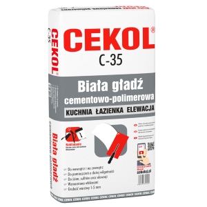 

Biała Gładź Cementowo Polimerowa Cekol C-35 20kg