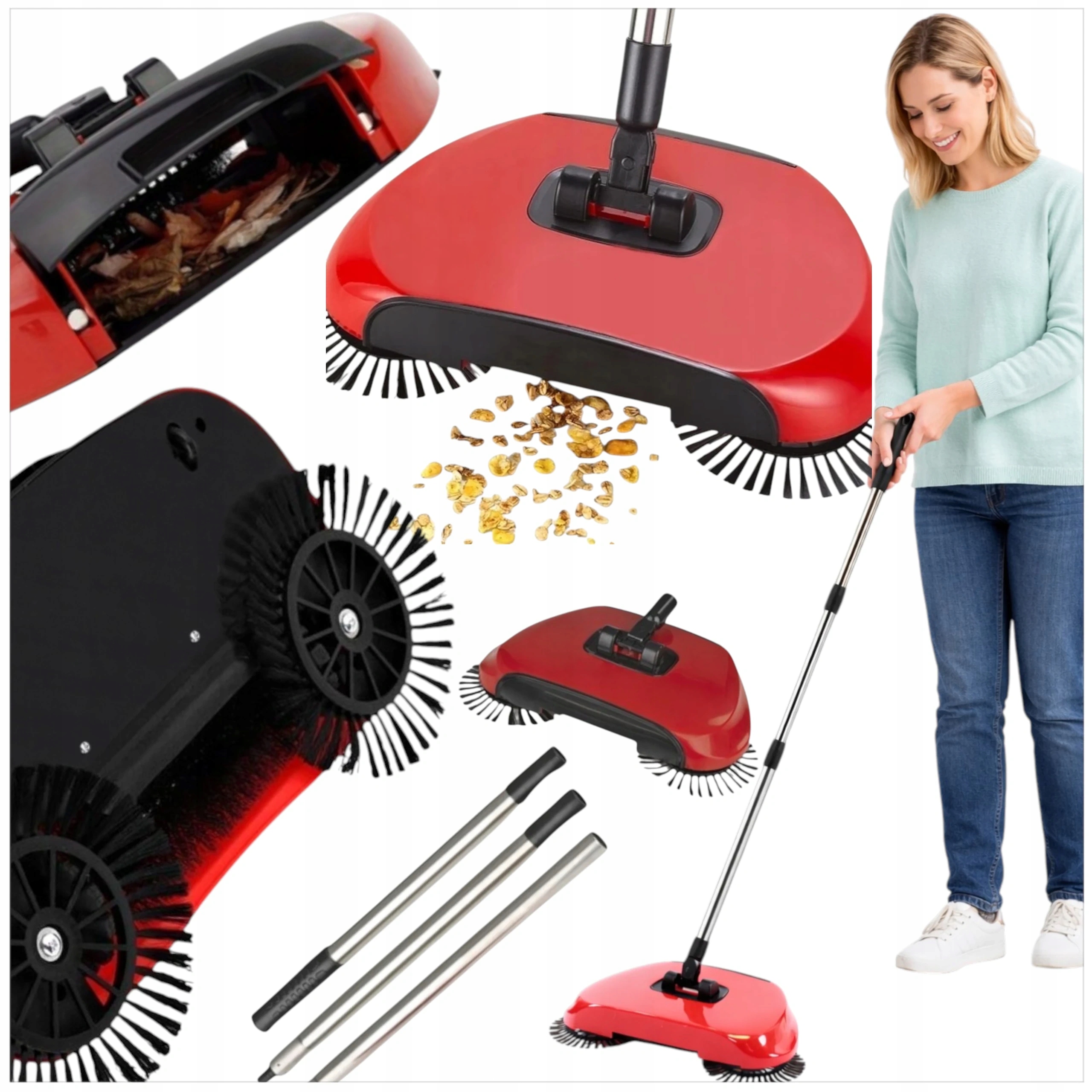 Levně Kartáč Kaśka Vysavač Ruční Bezdrátový Rotační Smeták Kasia Smetáček