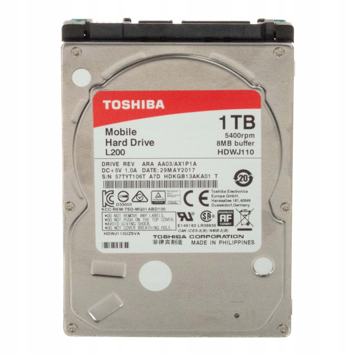 Toshiba L200 1TB 5.4K 8MB Sata II 2.5'' HDWJ110