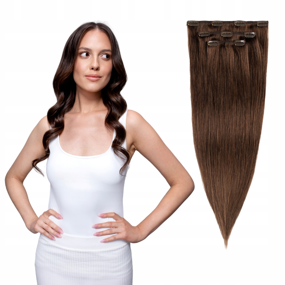 

Doczepiane Włosy 100% naturalne Clip In 53cm taśmy