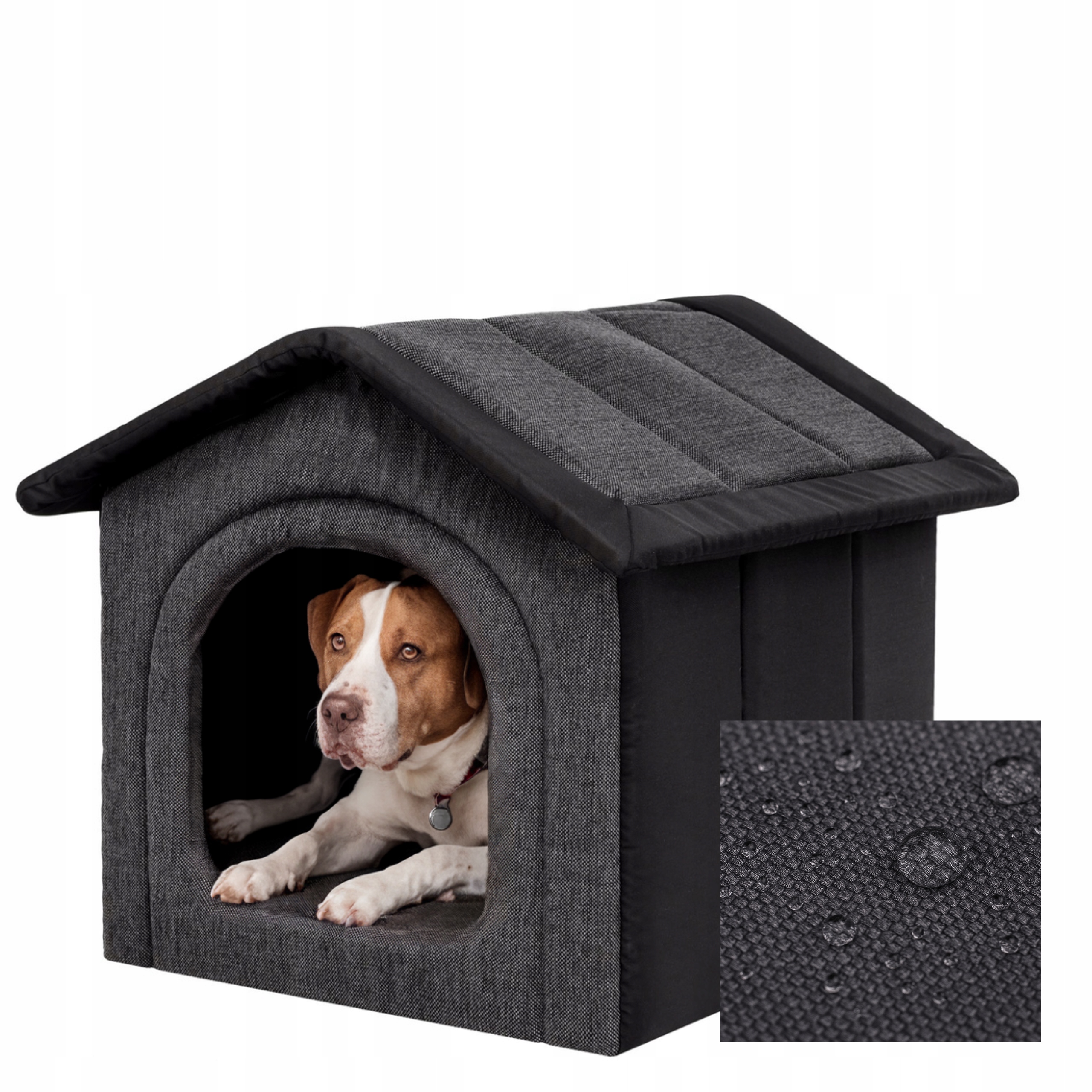 Levně Domeček pro psa z materiálu – praktická bouda pelíšek – R5 60x70 cm
