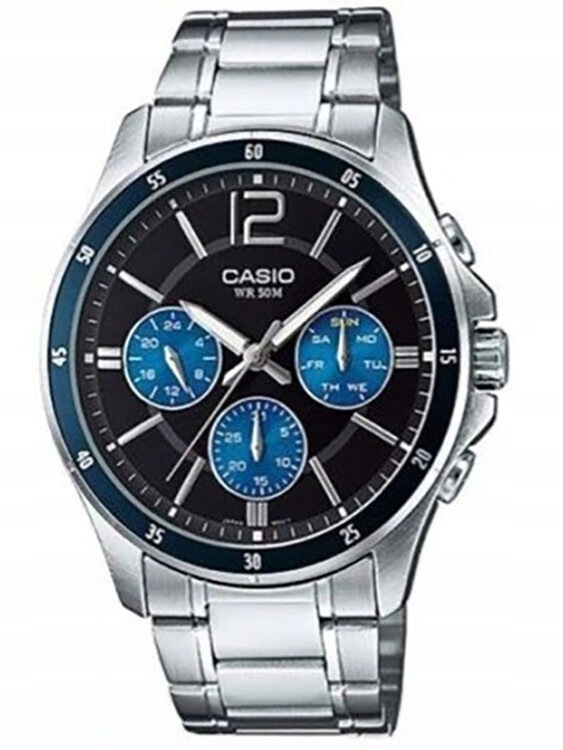 Pánské Hodinky Casio MTP-1374D-2AV Chronograf 50M Dárek Ke Dni Chlapců