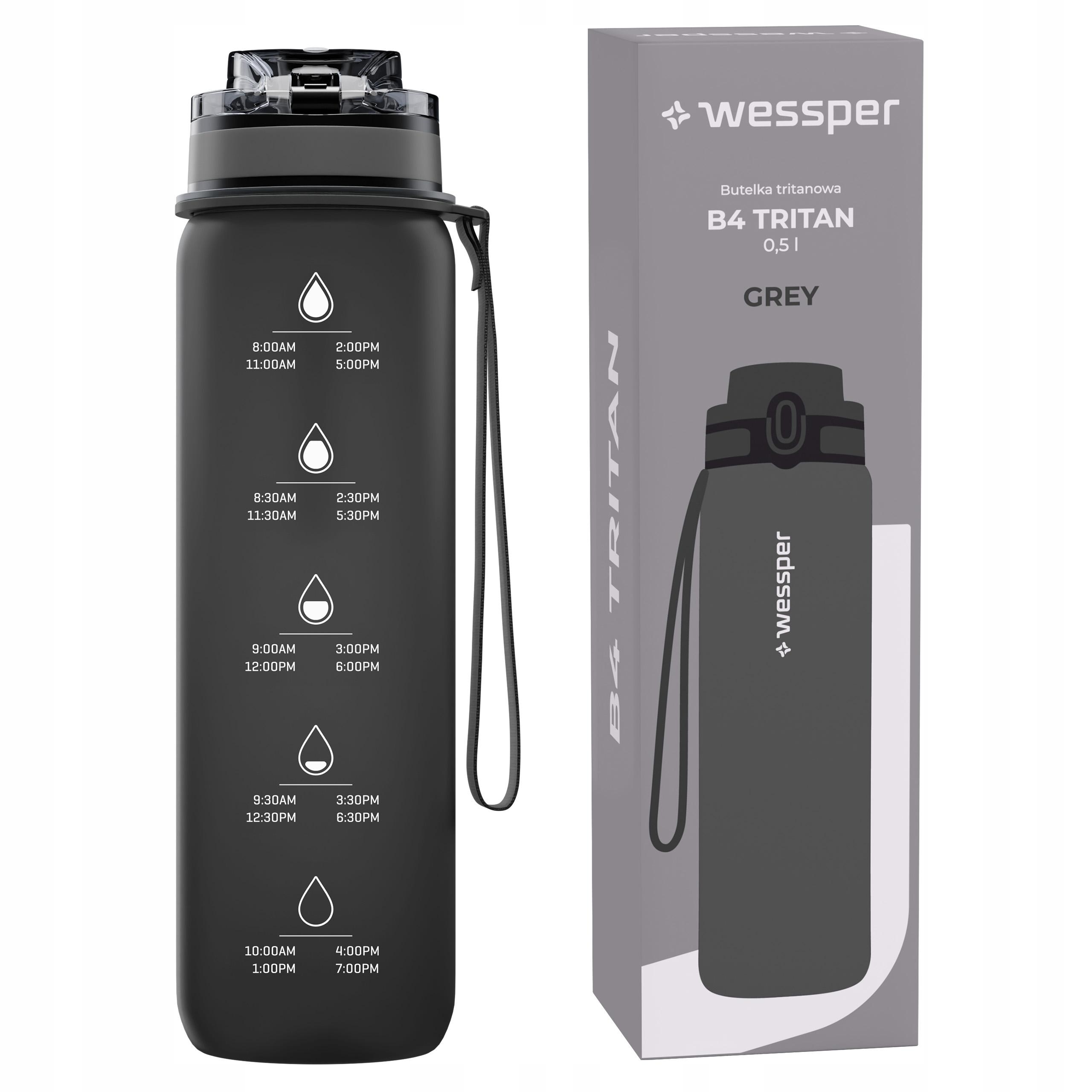 Tritanowy bidon na wodę Butelka na wodę Wessper 500 ml z ustnikiem 0,5l
