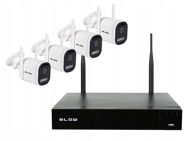 ZESTAW KAMER WIFI 5MPx MONITORING DOMU FIRMY IP66 BLOW Technologia IP