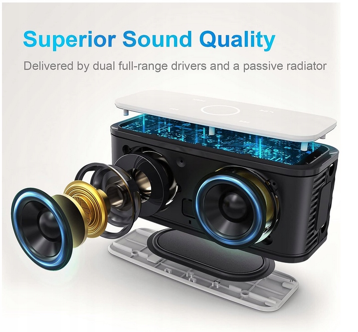 GŁOŚNIK PRZENOŚNY BEZPRZEWODOWY DOSS SOUNDBOX BIAŁY BLUETOOTH 12W IPX5 Stan opakowania oryginalne