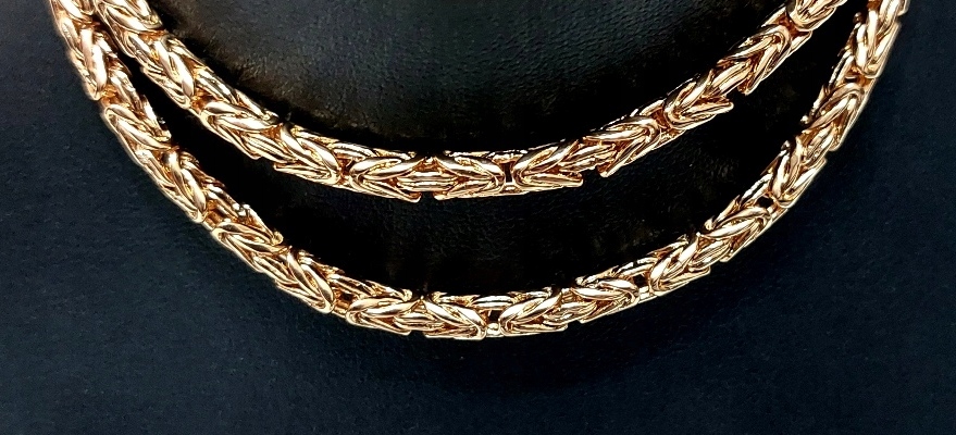 GRUBY NASZYJNIK ŁAŃCUCH MĘSKI WZÓR KRÓLEWSKI 55CM Długość całkowita 50 cm