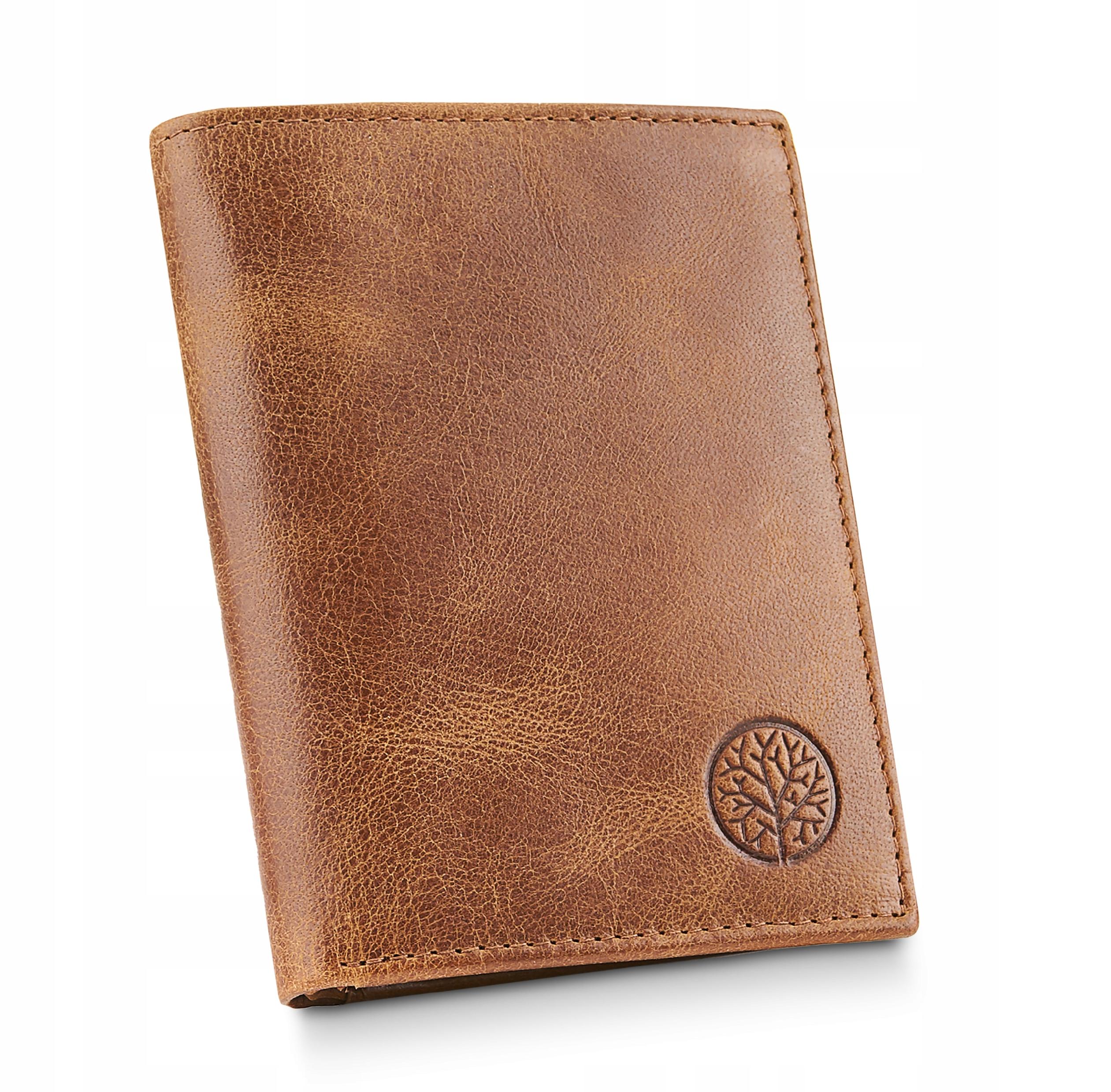Betlewski Pánská vintage peněženka z přírodní kůže, vertikální, elegantní
