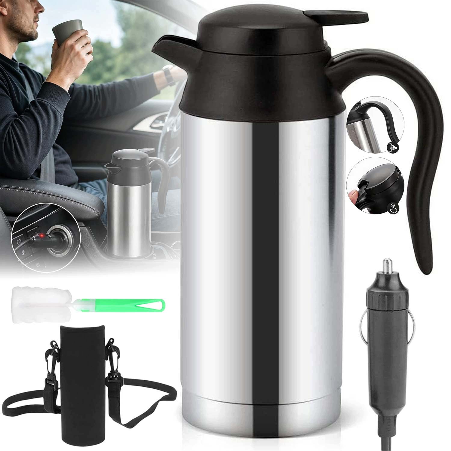 Automobilová Konvice 750 ML 304 12 V 100 W S Kontrolkou Pro Řidiče Taxi