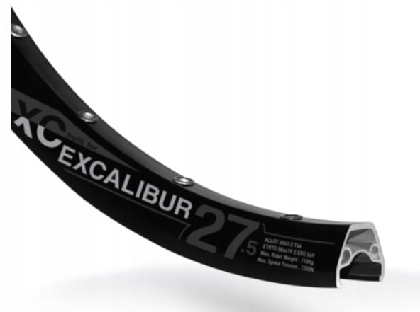 Rodi Excalibur XC 27.5 650B Obruč E-Bike/MTB 32otw Disc Ready Nýtovaná