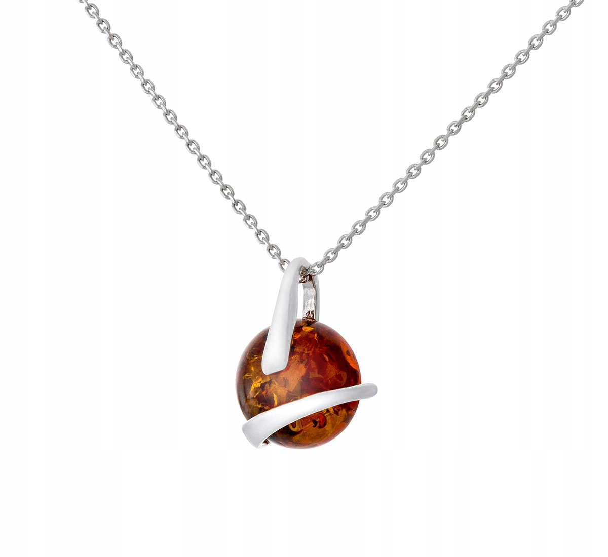 

Tanio - Srebrny Naszyjnik Amber 325 z Bursztynem