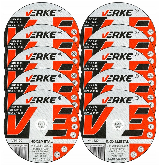 

Tarcza Do cięcia metalu 230 x 1,9x22,2 10SZT Verke