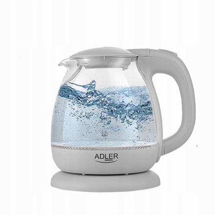 Adler Czajnik Ad 1283G Standard 1100 W 1 L Plastik/szkło Pods