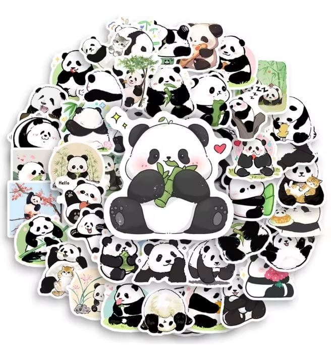 Naklejki winylowe Wlepy Kreskówkowa Panda 100 sztuk Stickerbomb
