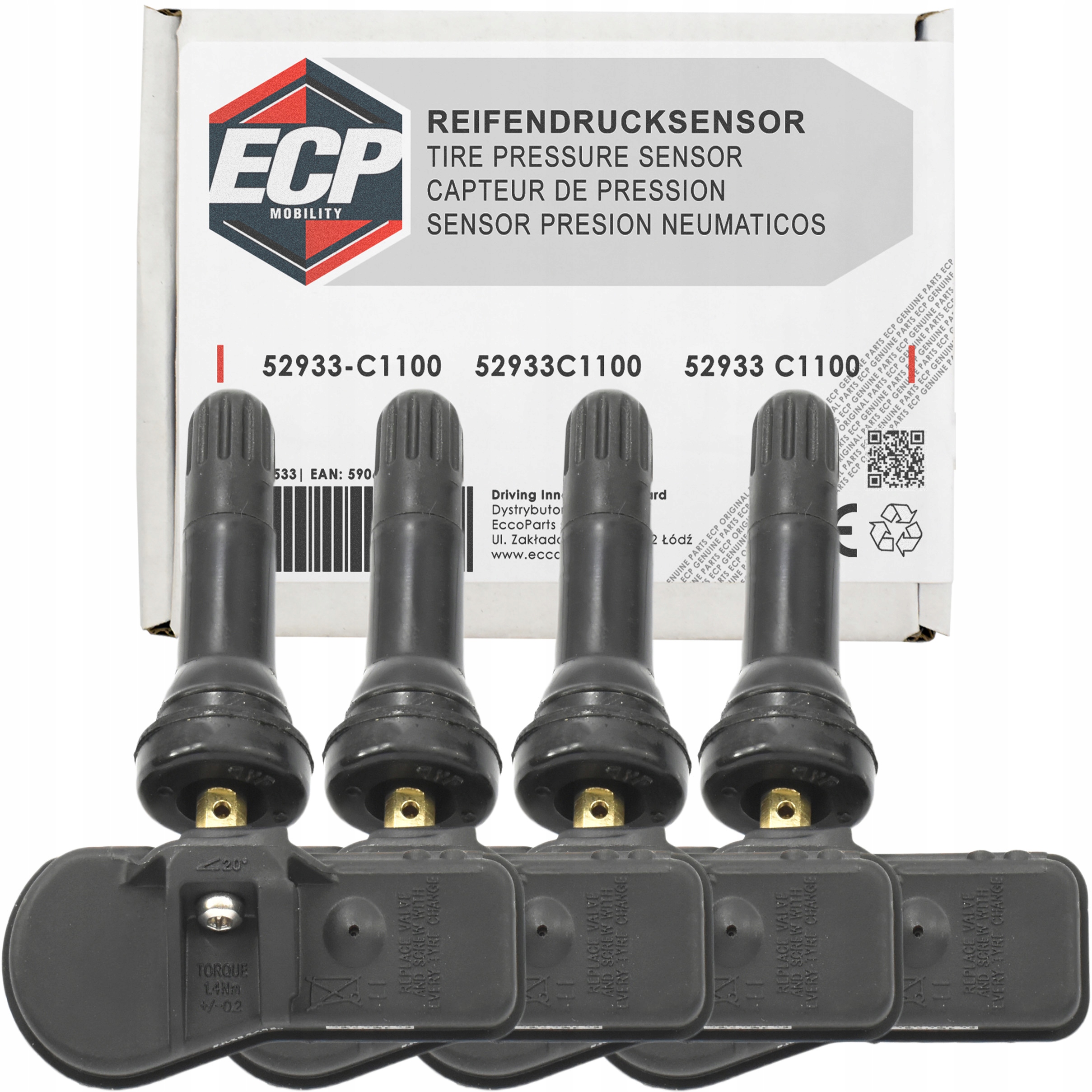 4x Senzor Tlaku Pneumatík Tpms 52933-C1100 Hyundai Santa Fe IV Sonata VII
