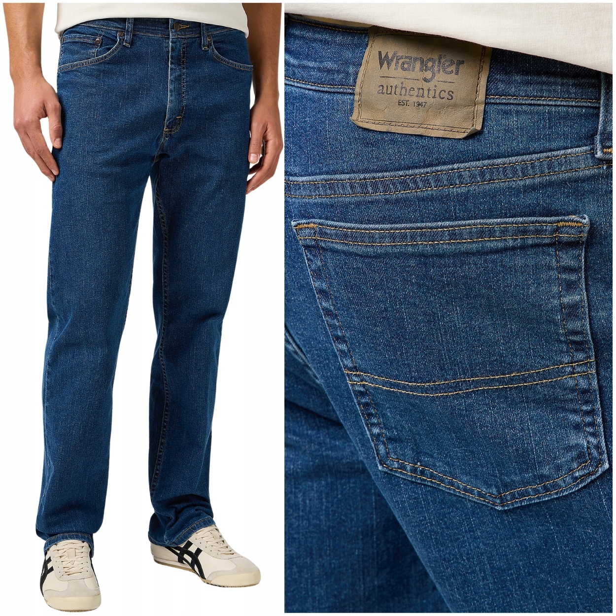 Wrangler Regular Flex Darkstone elastické jednoduché džínové kalhoty W38 L30