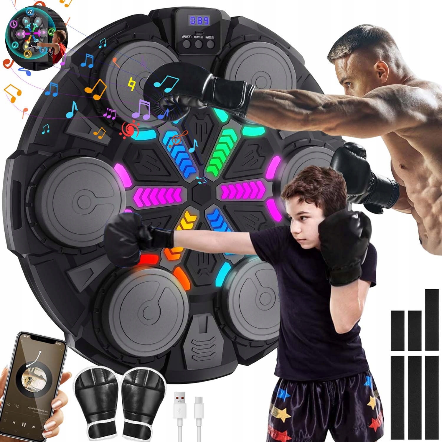 Hudební Boxovací Deska Pro Montáž Na Stěnu Bluetooth Boxerské Rukavice