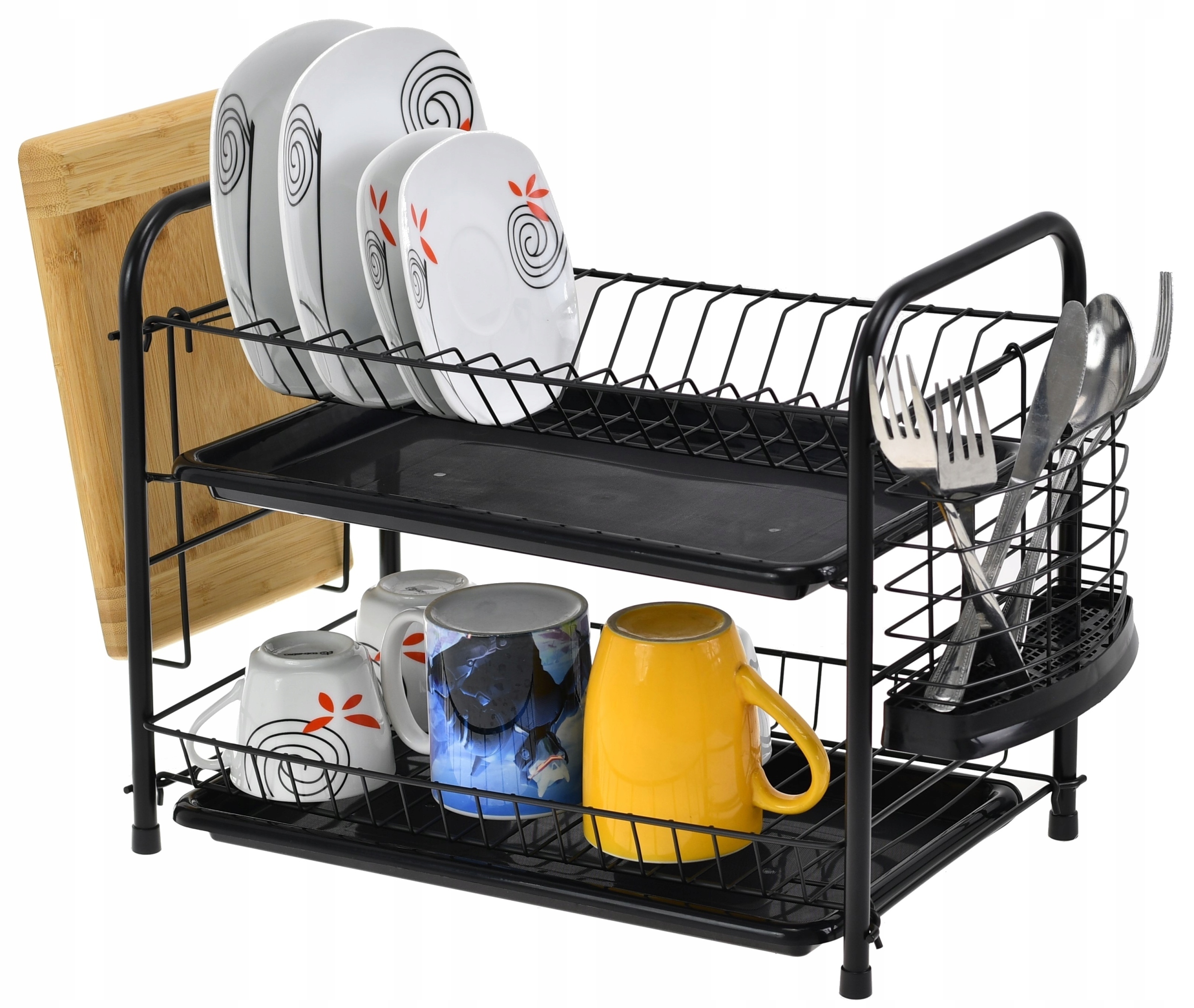 

Ociekacz Suszarka Do Naczyń Talerze Sztućce Czarna