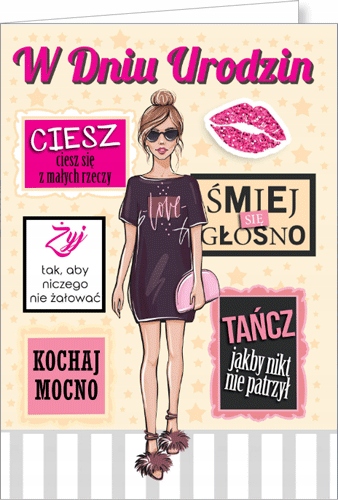 

Kartka urodzinowa dla kobiety z życzeniami Bueno4