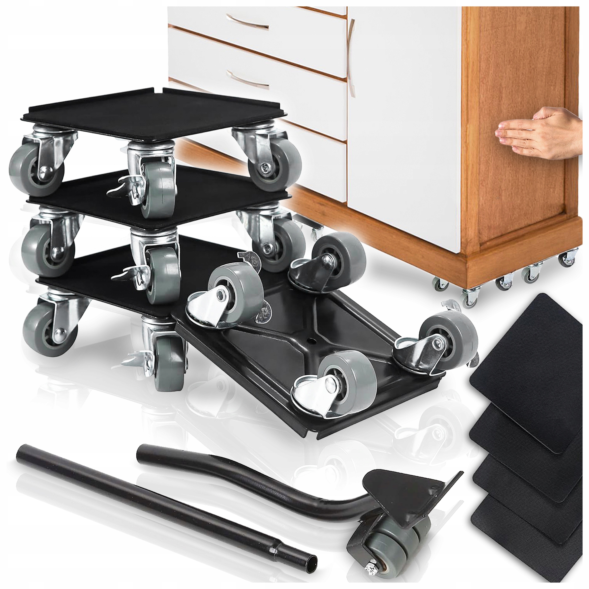 Kolečka Do 300 Kg S Otočnou Brzdou 4KS Pro Přepravu Agd Nábytku