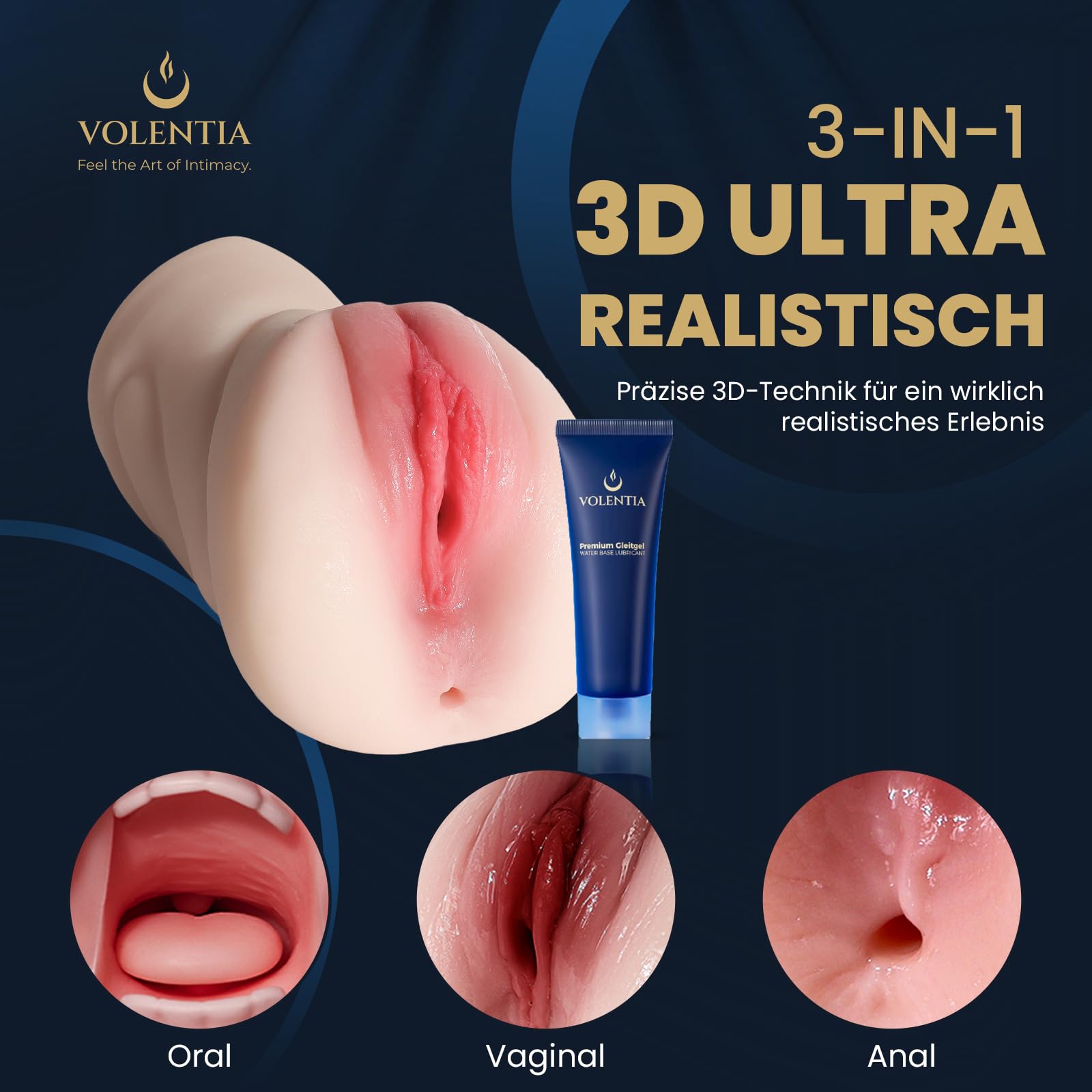 NEUHEIT Realistyczny Masturbator 3w1 Dla Mężczyzn Sex Zabawka Różowy — miniatura 3