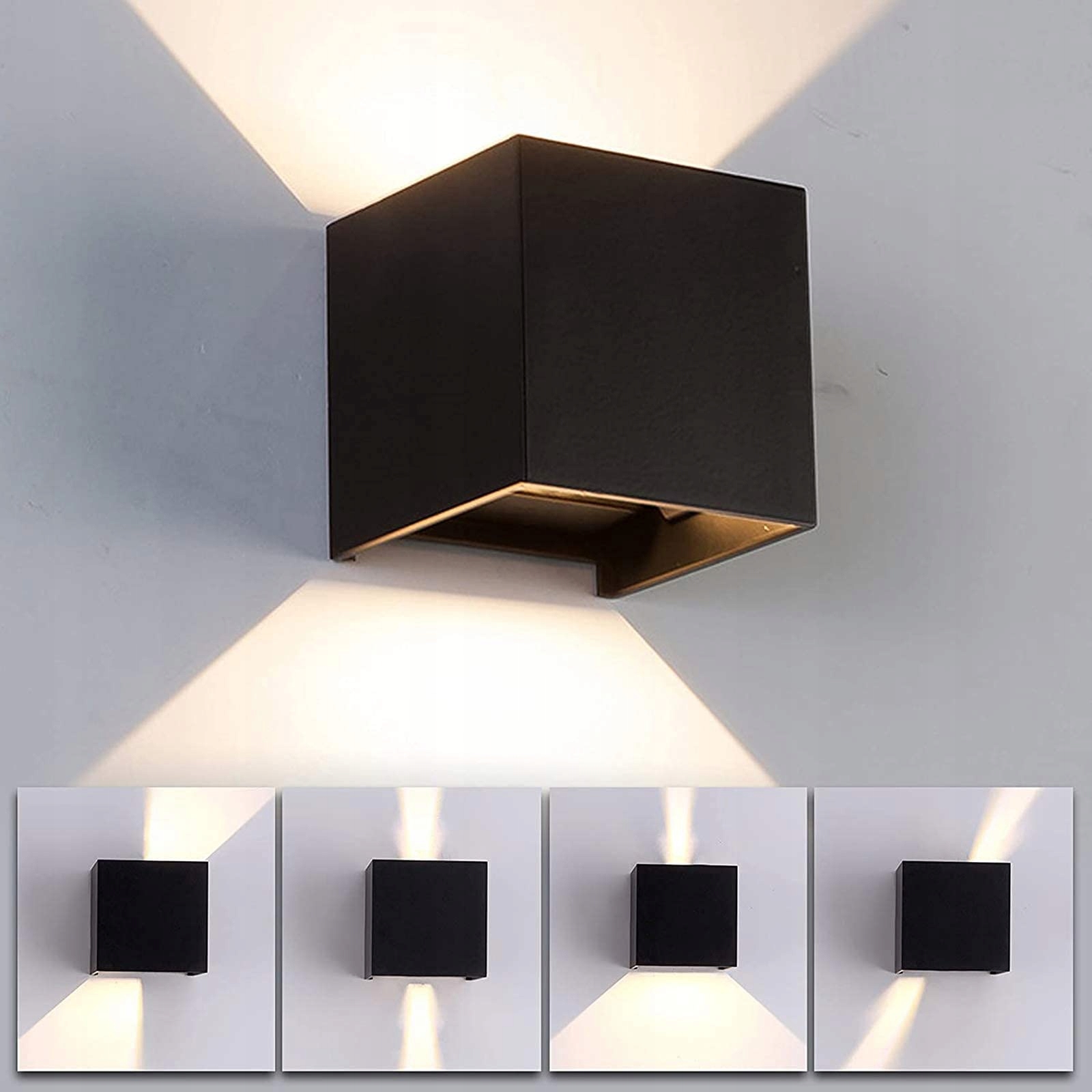 2 SZTUKI WANDLEUCHTE LED Wewnętrzna Zewnętrzna Czarna 6W 3000K IP65 — miniatura 7