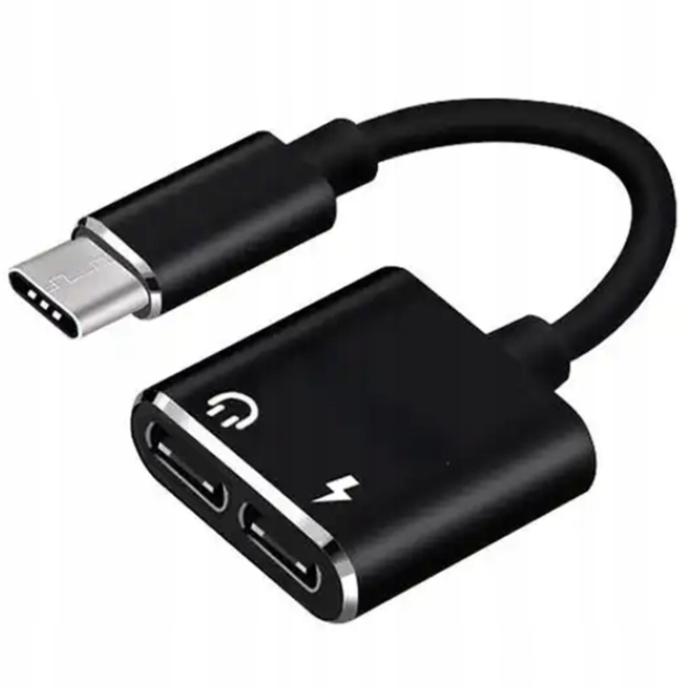 Adapter 2X Usb-c Przejściówka Kabel Usb Typ C Do Samsung Apple Xiaomi Z Dac