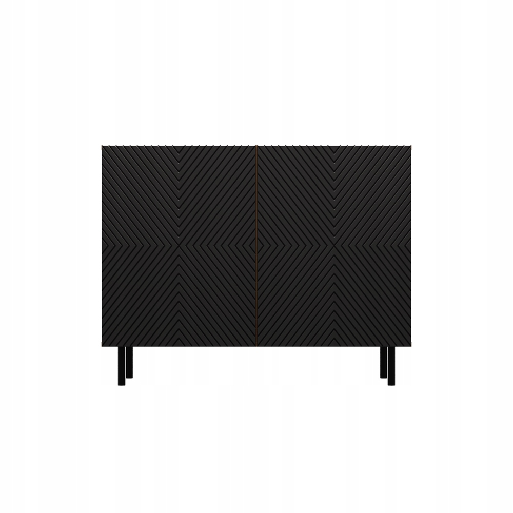 KOMODA 100 cm SZAFKA NOWOCZESNA POJEMNA PÓŁKI DRZWI LAMELE ARTISAN CZERŃ Marka VMP