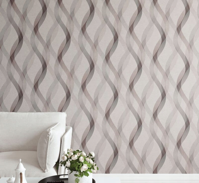Tapeta 3D fale warkocz beton tynk szary brokat Marka Sintra