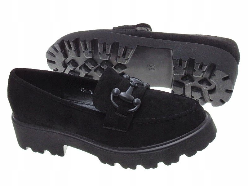 Zamszowe mokasyny półbuty Black r.37 Marka inna