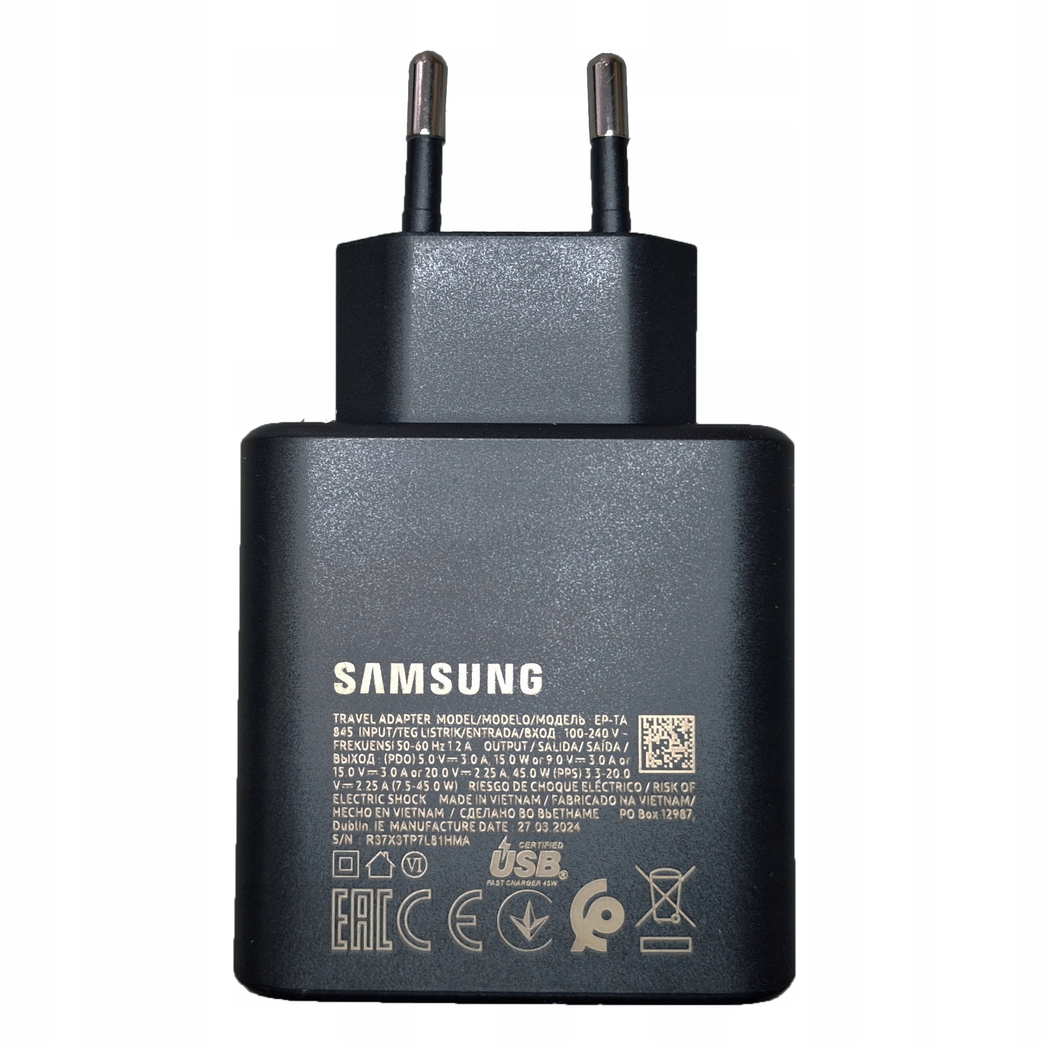 Oryginalna Ładowarka 45W Usb typ C Samsung S23+ S24+ S25+ S23 S24 S25 Ultra
