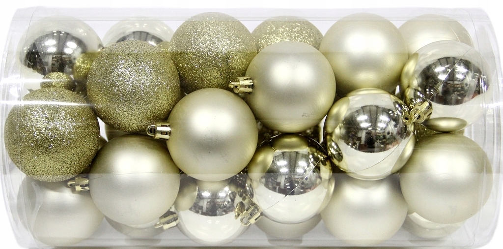 

Zestaw Bombek 30 sztuk Złoty Champan MIX 6cm