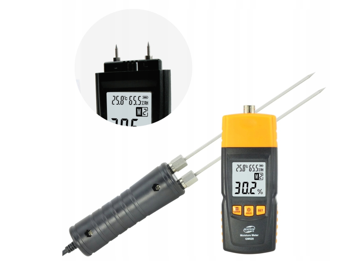 WILGOTNOŚCIOMIERZ MIERNIK WILGOTNOŚCI DO DREWNA TROCIN PELETU DRZEWNEGO CE