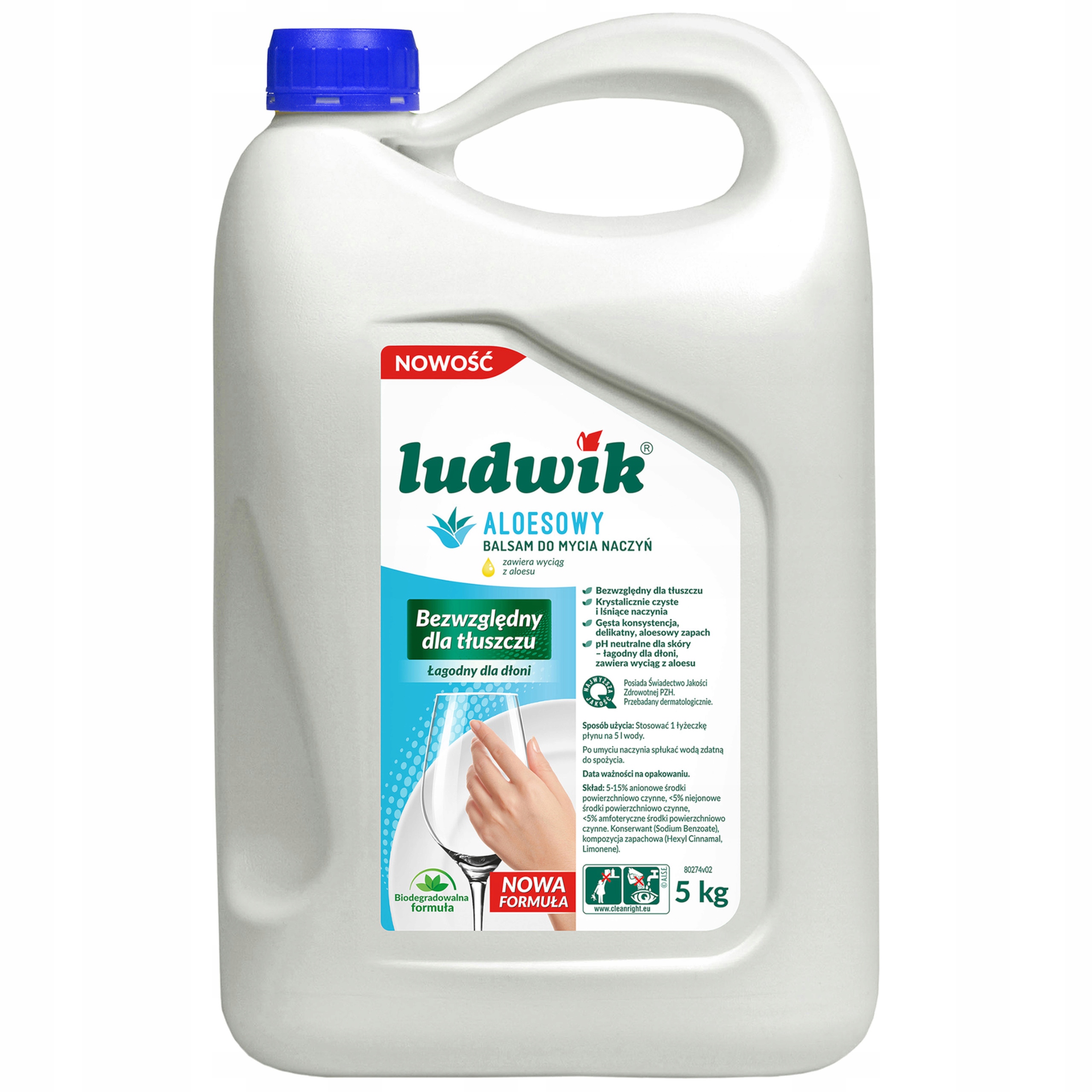 Levně Ludwik Aloe vera balzám na mytí nádobí 5 l