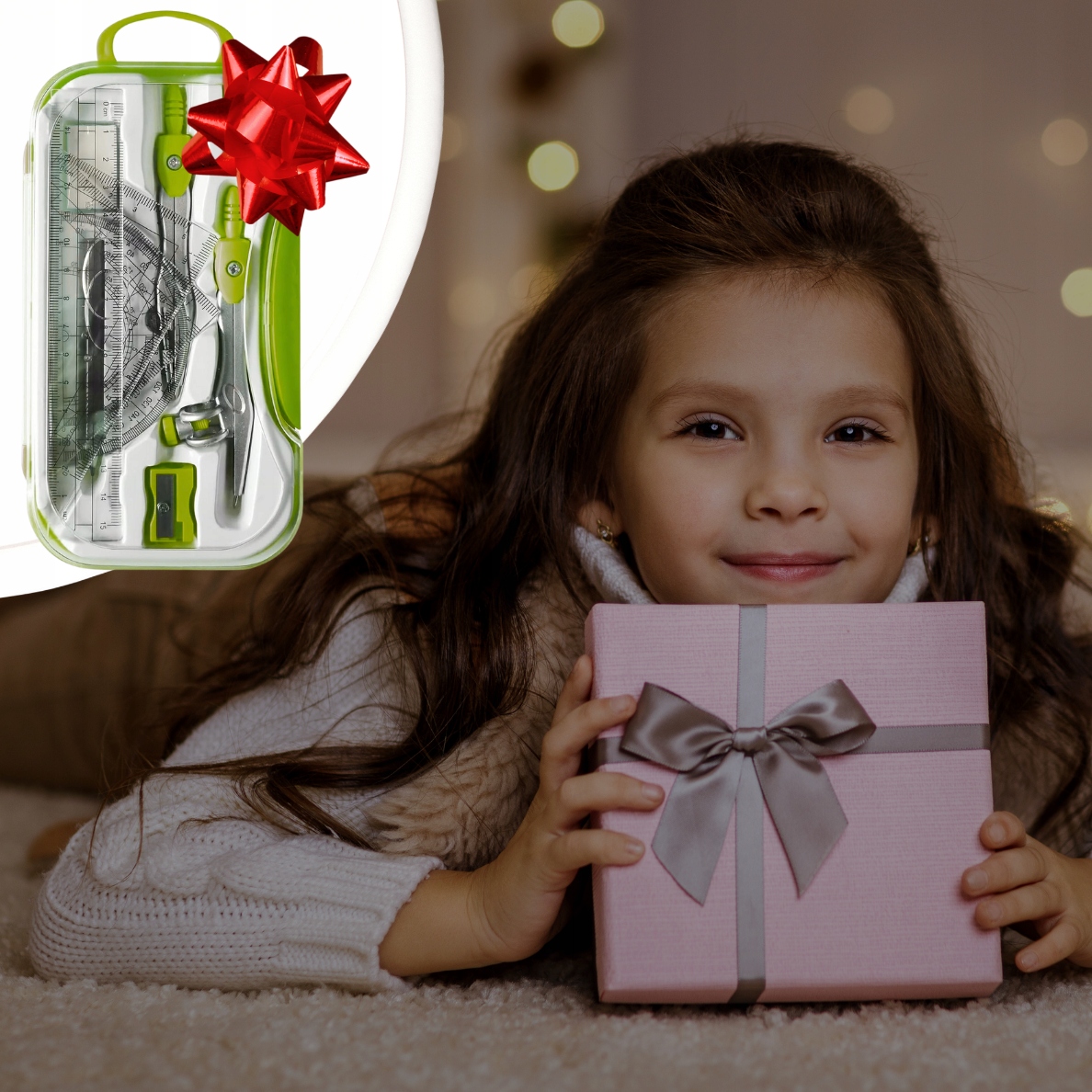 ZESTAW GEOMETRYCZNY 10 ELEMENTÓW CYRKIEL LINIJKI DO KREŚLENIA DO RYSOWANIA Waga produktu z opakowaniem jednostkowym 0.1 kg