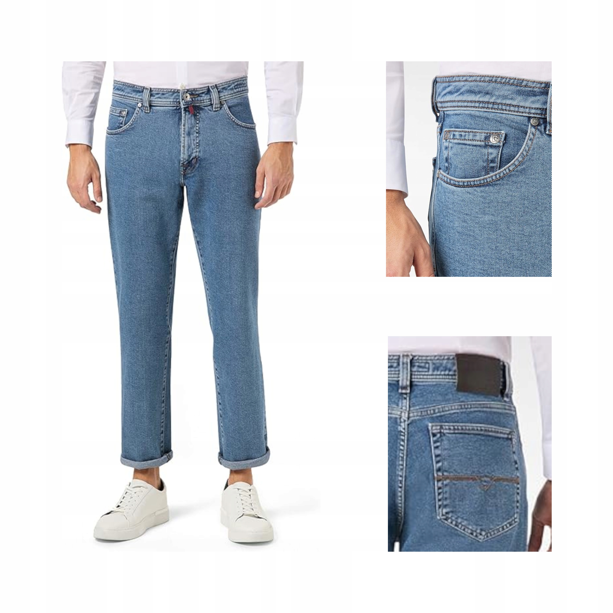 Pánské Džíny Pierre Cardin Dijon Loose Fit Bavlna Natural Indigo 38W 30L