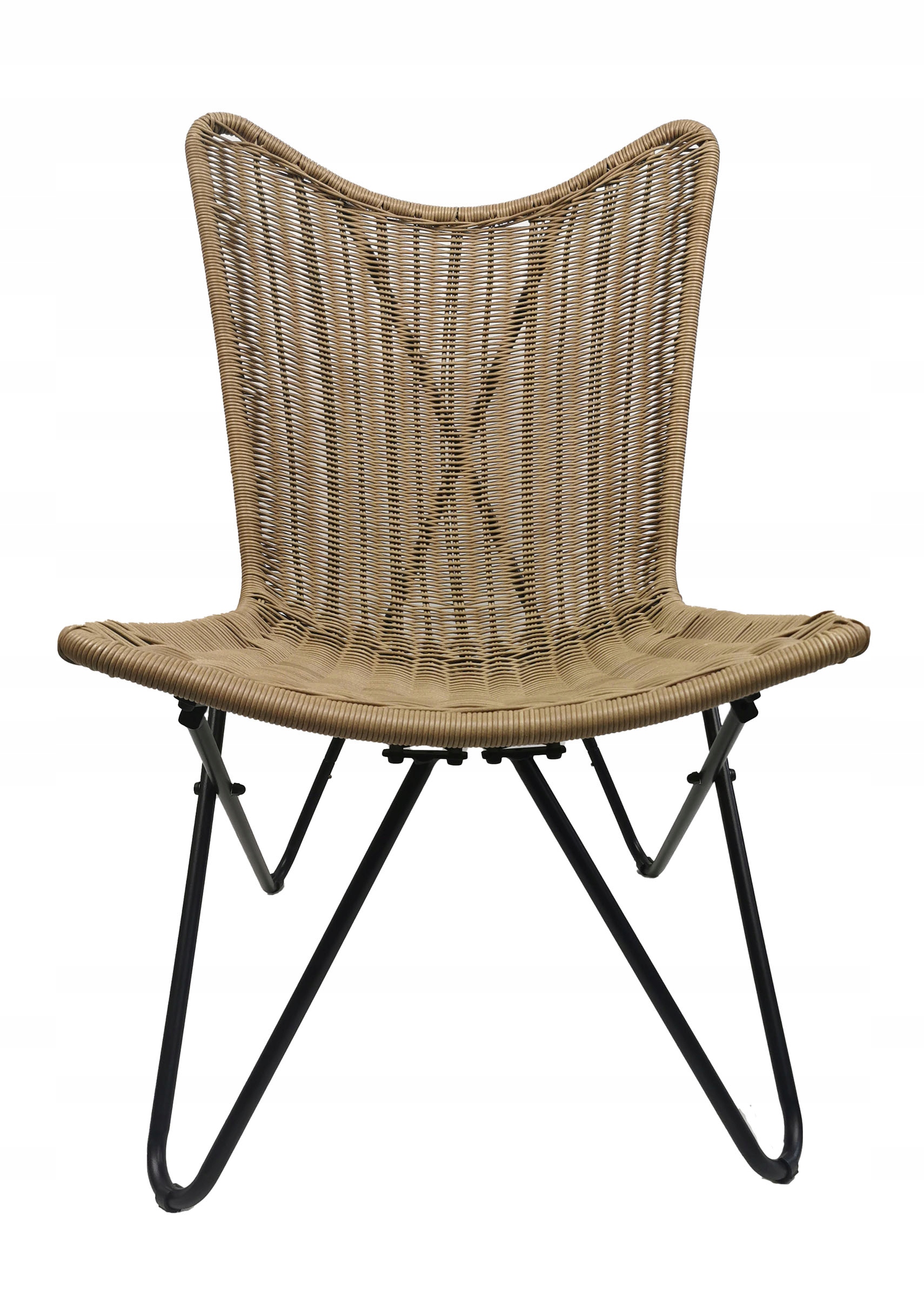 FOTEL OGRODOWY MOCNY LEŻAK BOHO DO OGRODU SALONU BALKON TARAS RATTAN RIMINI Kolor dominujący beżowy