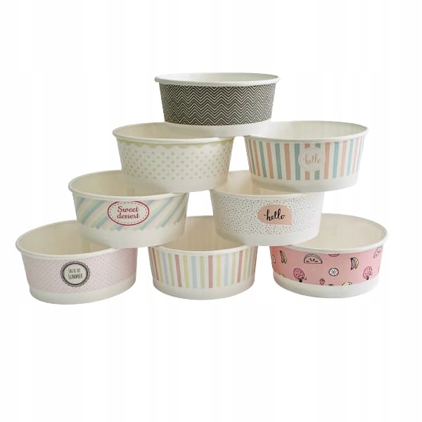 

Kubek miska papierowa na lody 350ml pastele 30szt