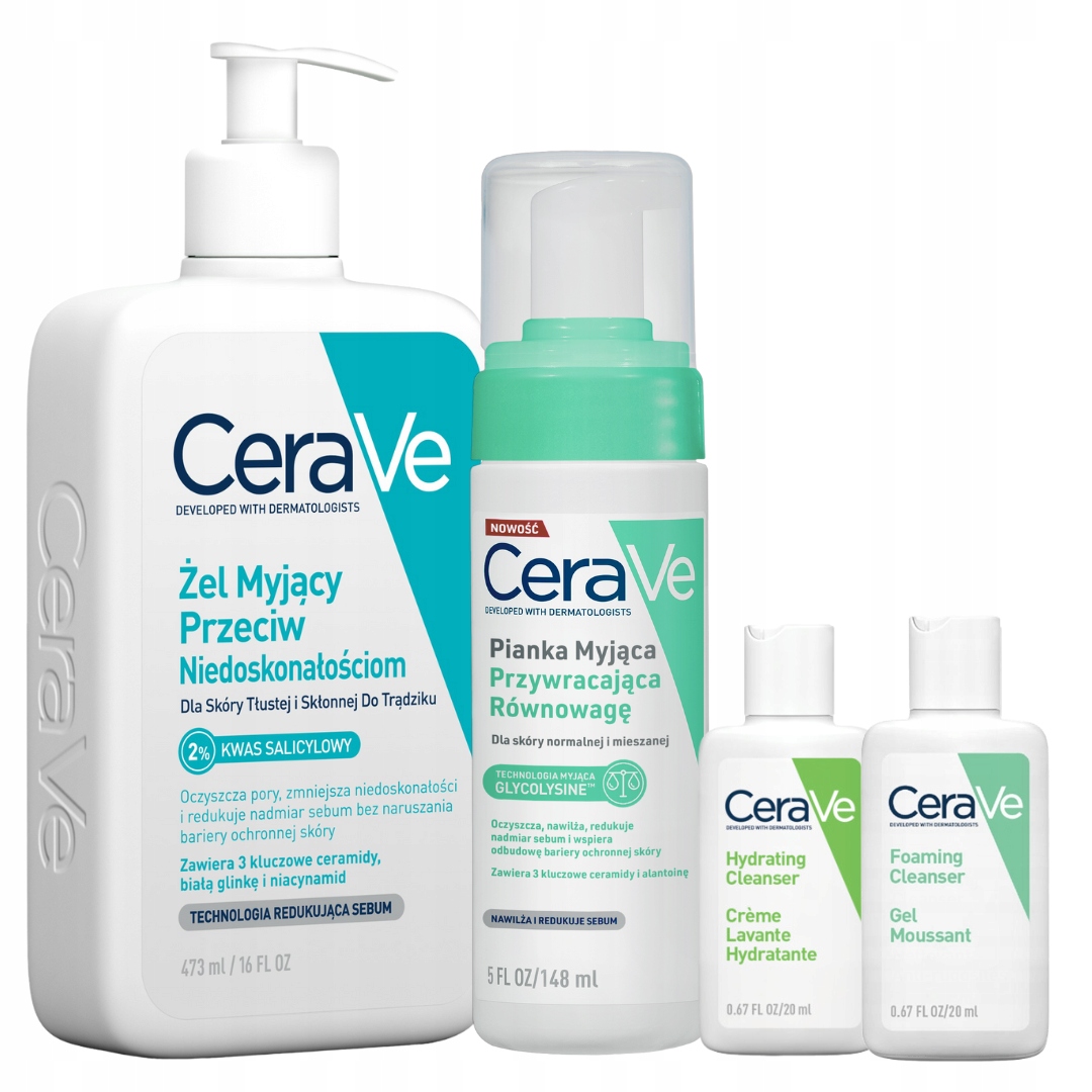 CeraVe Pianka oczyszczająca, Żel myjący przeciw niedoskonałościom 473ml