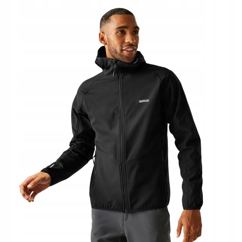 Regatta Arec III Kurtka Softshell Męska Czarna z Kapturem XXL 58-60