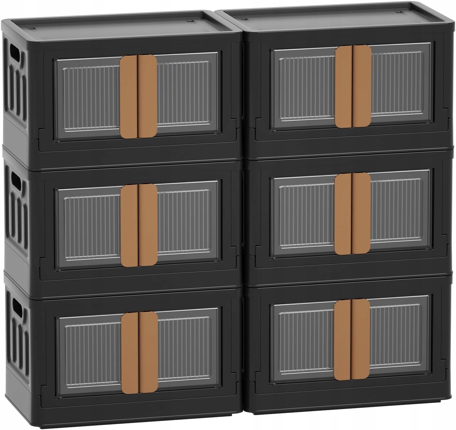 Plastový úložný box Haixin 32 L, 6 kusov, čierny