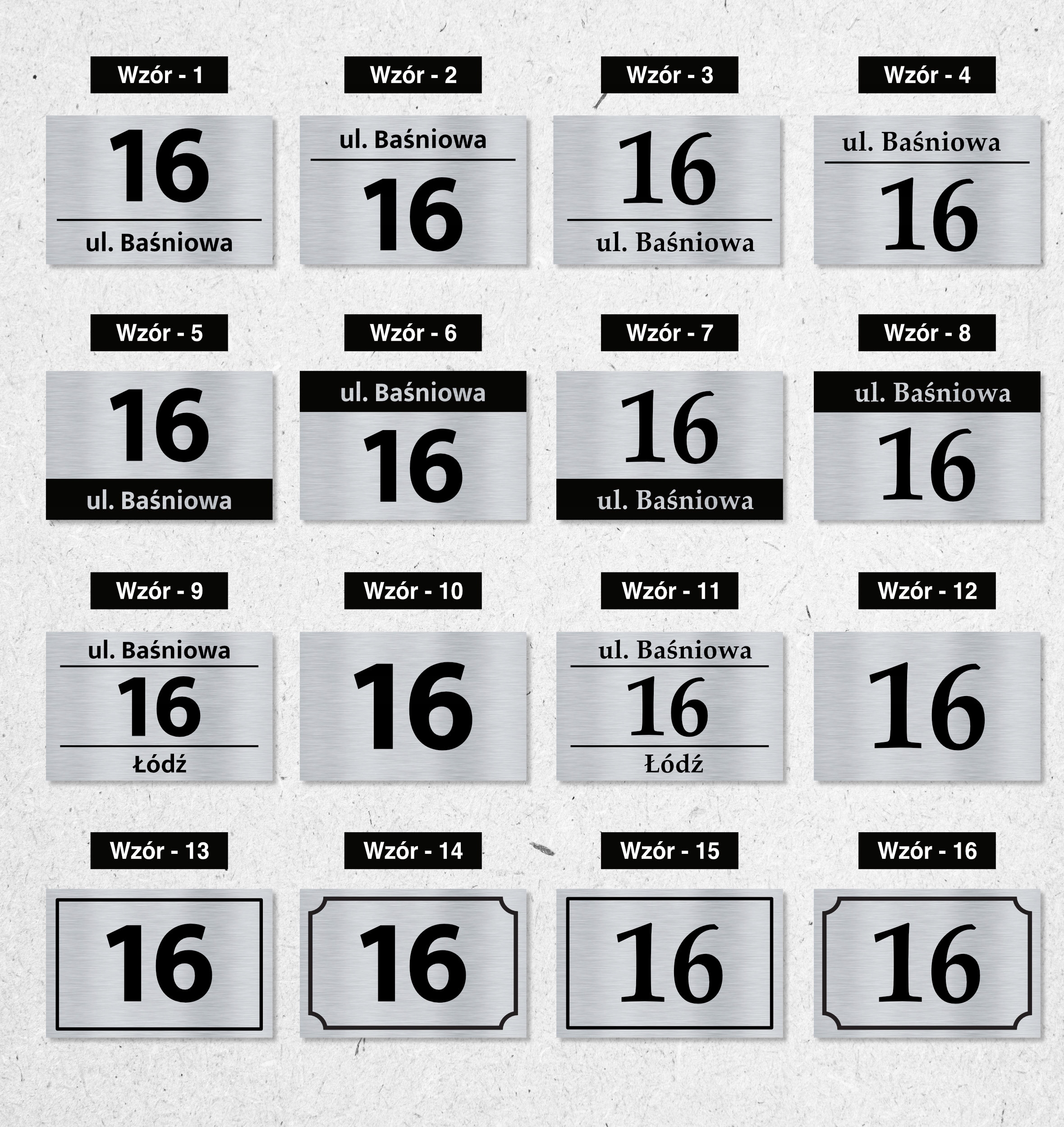 tabliczka tablica ADRESOWA numer domu aluminiowa Szerokość produktu 32 cm