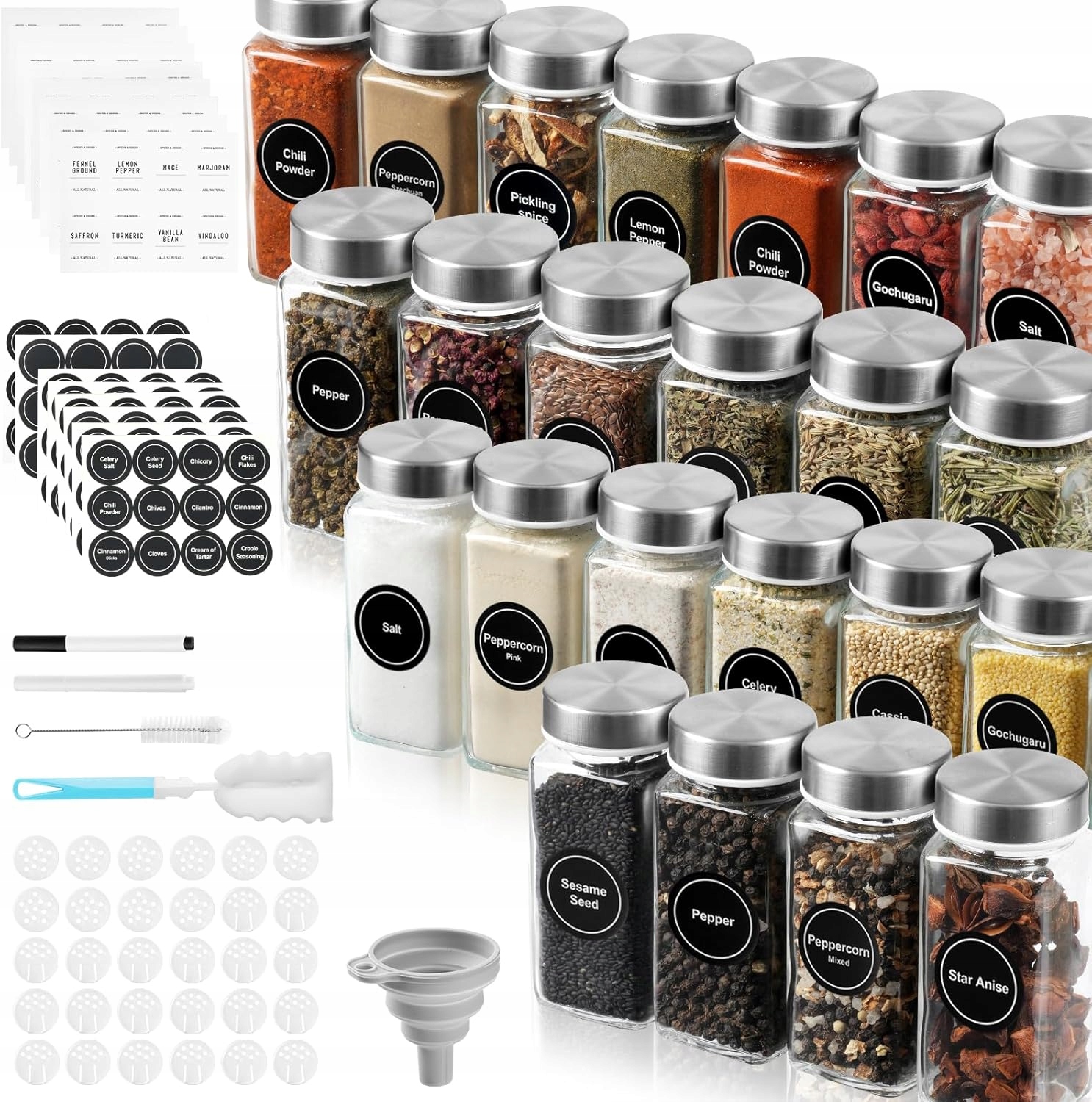 Sklenice Skleněné Koření Organizace 24 Ks 120ML Bezolovnaté