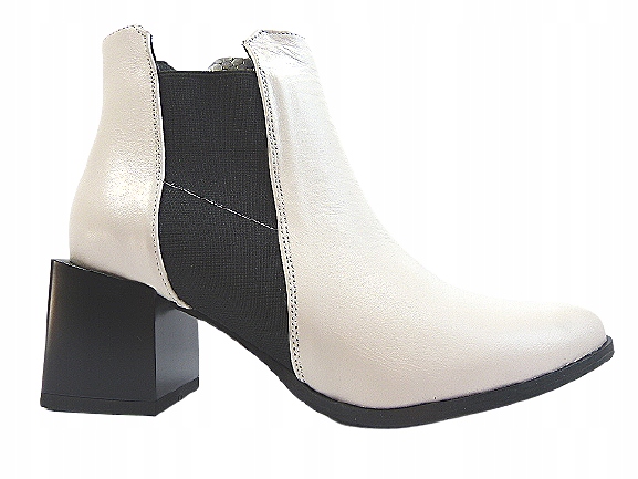 popelavé dámské kotníkové boty s koženým podpatkem Karino 37
